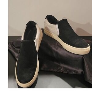 Rogue‎ State Mens Suede Slip On Sneakers Black Grey Colorblock Sz 12